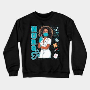 Black Nurse Uniform Face Mask Afro African Black History Crewneck Sweatshirt